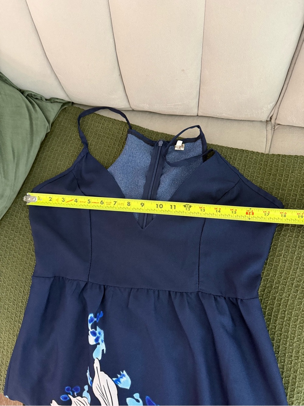 Navy Floral Ruffle High-Low Sundress - Picture 3 of 6